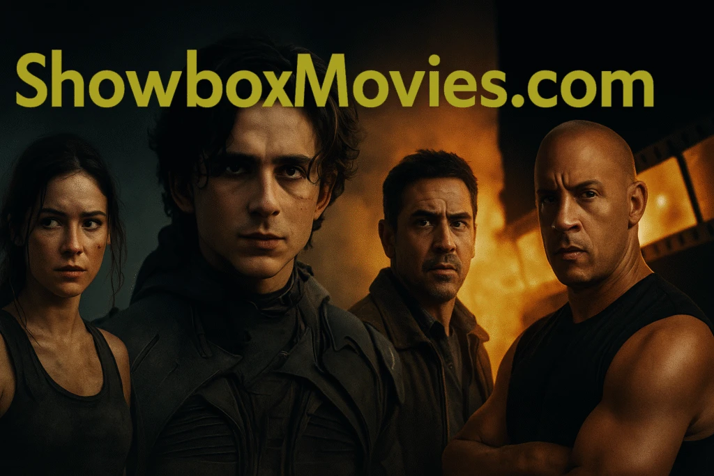 ShowboxMovies streaming home page featuring popular HD movies and blockbuster TV shows